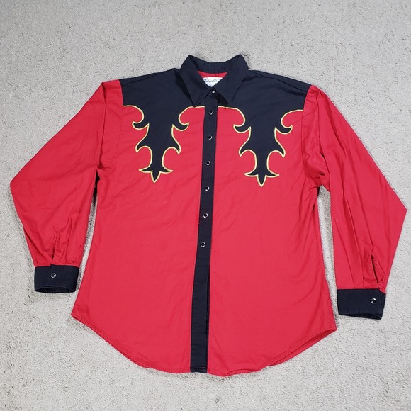 Panhandle Slim Other - Vintage Panhandle Slim Western Shirt Mens M (Small?) Plaid Red Black Cowboy Yoke